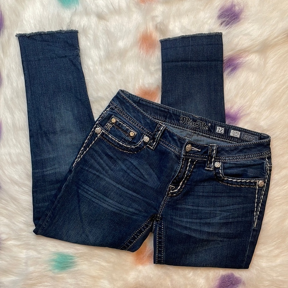 MISS Me Dark Wash Skinny‎ Ankle Jeans Size 28